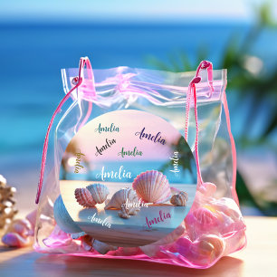 Custom Summer Beach Elegant Ronde Sticker