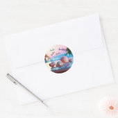 Custom Summer Beach Elegant Ronde Sticker (Envelop)