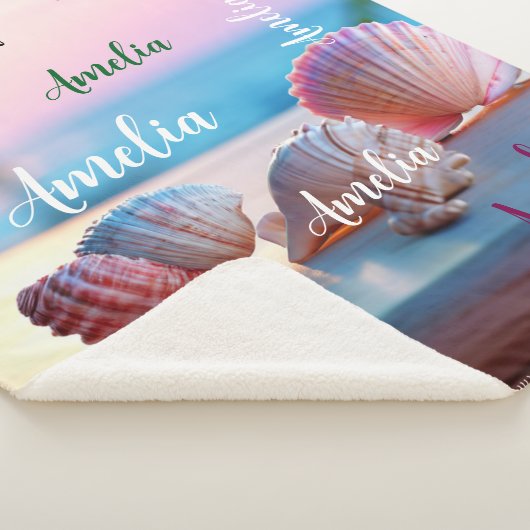 Custom Summer Beach Elegant Sherpa Deken (3/4)