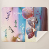 Custom Summer Beach Elegant Sherpa Deken (Voorkant (horizontaal))