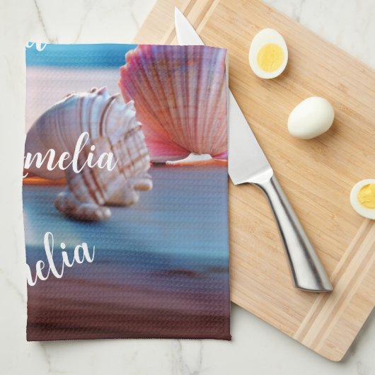 Custom Summer Beach Elegant Theedoek (Quarter Fold)