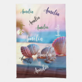 Custom Summer Beach Elegant Theedoek (Verticaal)