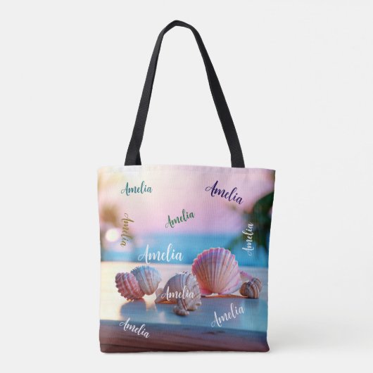 Custom Summer Beach Elegant Tote Bag (Achterkant)