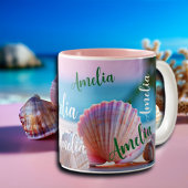 Custom Summer Beach Elegant Tweekleurige Koffiemok