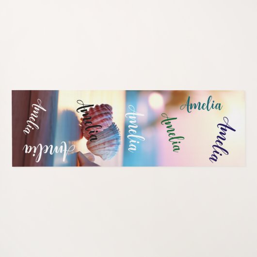 Custom Summer Beach Elegant Yogamat (Achterkant (horizontaal))