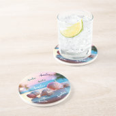 Custom Summer Beach Elegante Zandsteen Onderzetter (Zijkant)