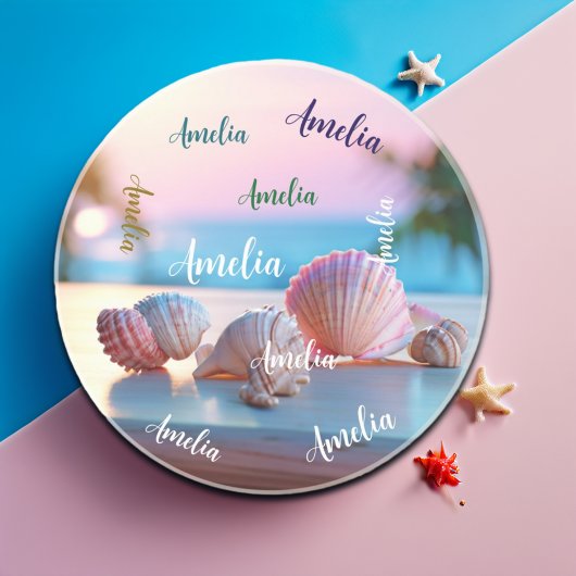 Custom Summer Beach Elegante Zandsteen Onderzetter