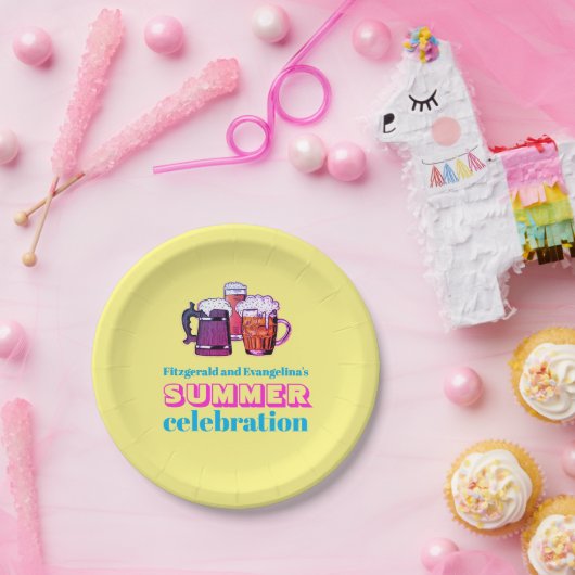 Custom Summer Celebration BEERS Papieren Bordje (Feest)