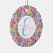 Custom Summer Cottage Tuin Blauw Keramisch Ornament (Rechts)