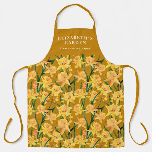 Custom Summer Daffodil Pattern Schort (Voorkant)
