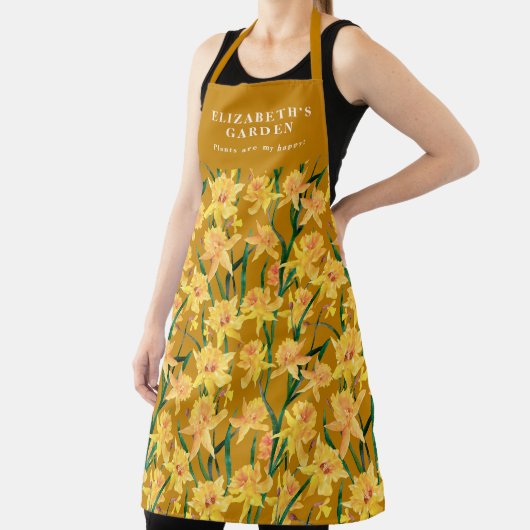 Custom Summer Daffodil Pattern Schort (Insitu)