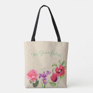 Custom Summer Flowers Canvas tas