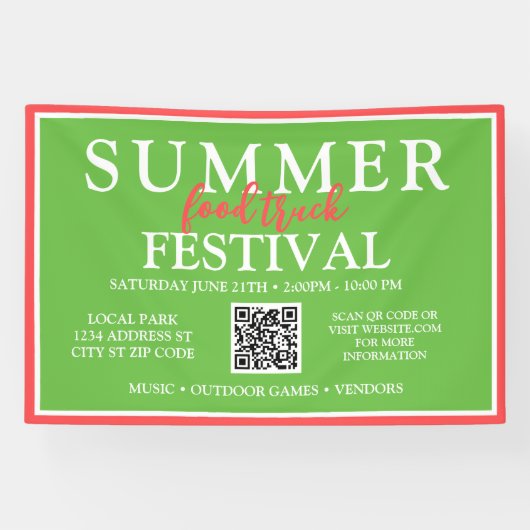 Custom Summer Food Truck Festival Event Spandoek (Horizontaal)
