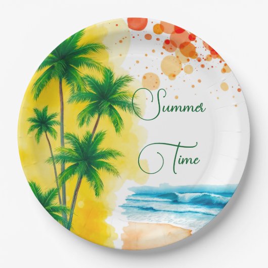 Custom Summer Party design Papieren Bordje (Voorkant)