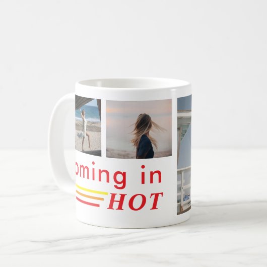 Custom Summer Vibes Design with Bold Typography Koffiemok (Voorkant links)