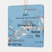 Custom Summerland Key Florida Map keramische siere Keramisch Ornament (Links)
