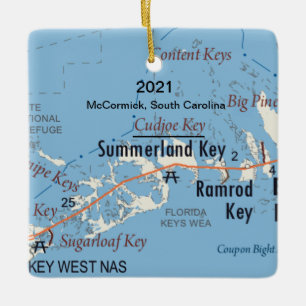 Custom Summerland Key Florida Map keramische siere Keramisch Ornament