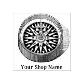 Custom Sunburst Compass Rustic Small Business Rubberstempel (Afrduk)