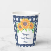 Custom Sunflower Family Reunion Papieren Bekers (Achterkant)