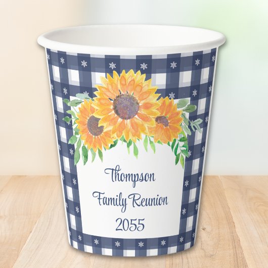 Custom Sunflower Family Reunion Papieren Bekers