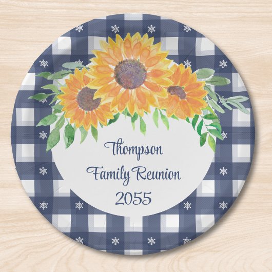 Custom Sunflower Family Reunion Papieren Bordje