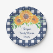 Custom Sunflower Family Reunion Papieren Bordje (Voorkant)
