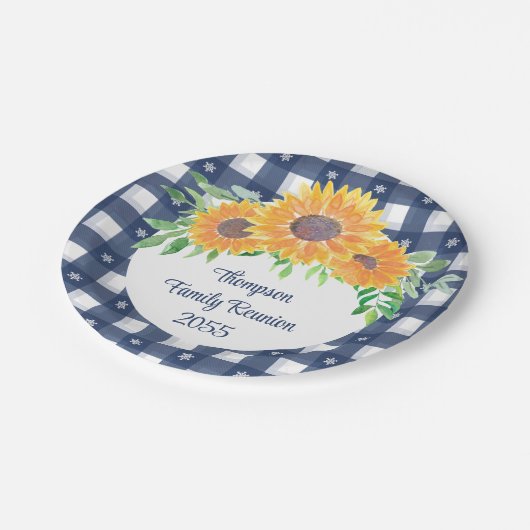 Custom Sunflower Family Reunion Papieren Bordje (Gekanteld)