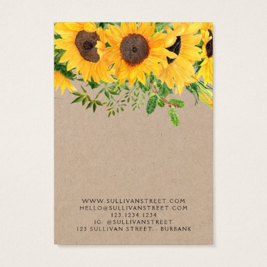 Custom Sunflower Kraft Ketting Display Kaart (Achterkant)