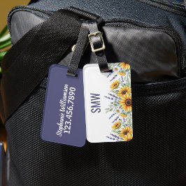 Custom Sunflower Lavender Luggage Tag Bagagelabel