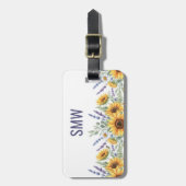 Custom Sunflower Lavender Luggage Tag Bagagelabel (Voorkant verticaal)