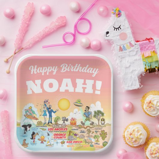 Custom Sunny SoCal Papieren Bordje (Feest)