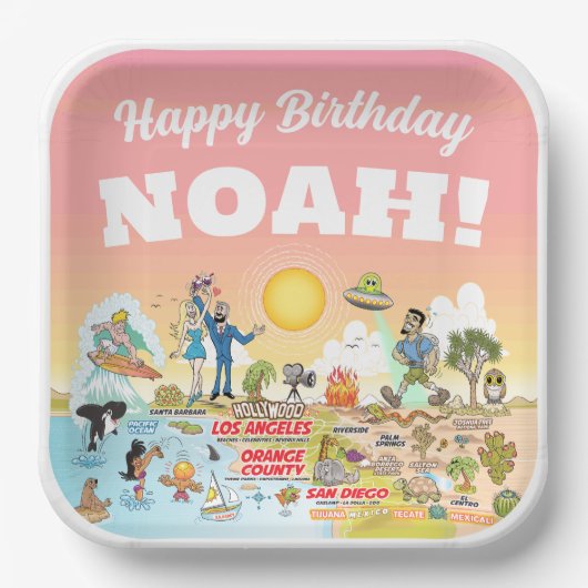 Custom Sunny SoCal Papieren Bordje (Voorkant)