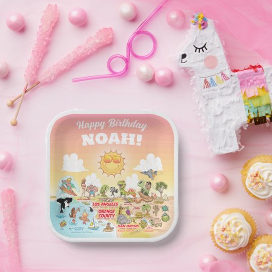 Custom Sunny SoCal Papieren Bordje (Feest)