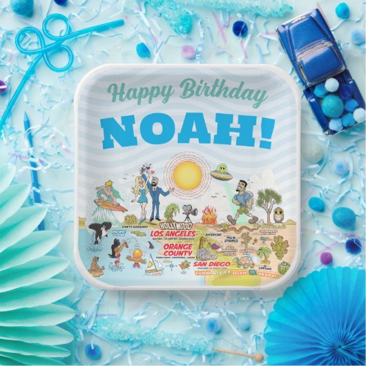 Custom Sunny SoCal Papieren Bordje (Feest)