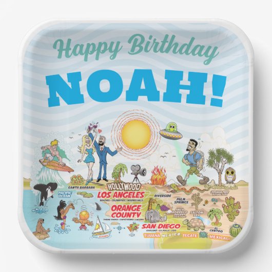 Custom Sunny SoCal Papieren Bordje (Voorkant)