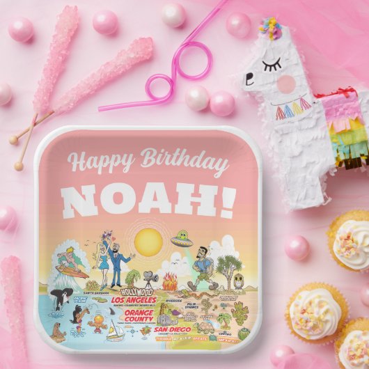 Custom Sunny SoCal Papieren Bordje (Feest)