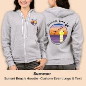 Custom Sunset Beach · Evenement & Merktekst Hoodie