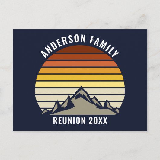Custom Sunset Mountain Family Reunion Briefkaart (Voorkant)