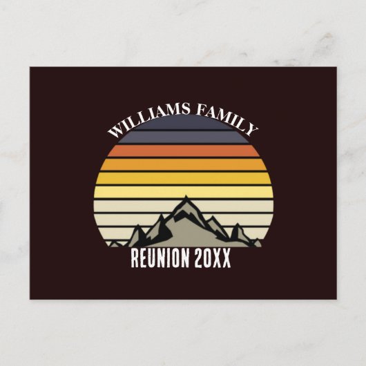 Custom Sunset Mountain Family Reunion Briefkaart (Voorkant)
