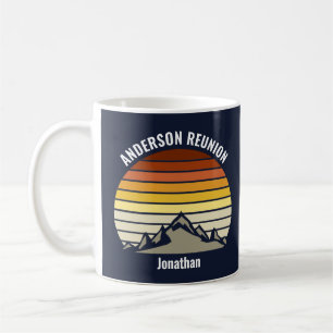 Custom Sunset Mountain Family Reunion Monogram Koffiemok