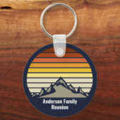 Custom Sunset Mountain Family Reunion Monogram Sleutelhanger (Voorkant)