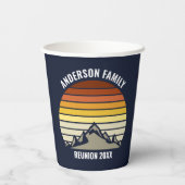 Custom Sunset Mountain Family Reunion Papieren Bekers (Achterkant)