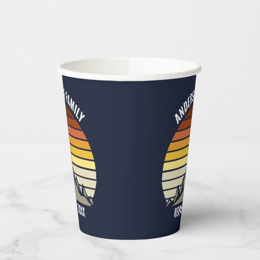 Custom Sunset Mountain Family Reunion Papieren Bekers (Links)