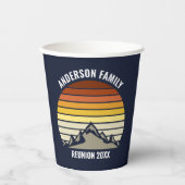 Custom Sunset Mountain Family Reunion Papieren Bekers (Voorkant)