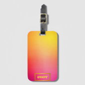Custom Sunset Ombre Roze en Geel Reizen Bagagelabel (Voorkant (verticaal))