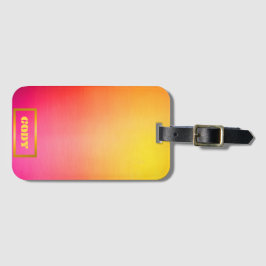 Custom Sunset Ombre Roze en Geel Reizen Bagagelabel