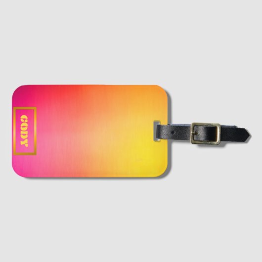 Custom Sunset Ombre Roze en Geel Reizen Bagagelabel (Voorkant (horizontaal))