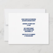 Custom Superheld Action Hero Kids Birthday Party Kaart (Achterkant)