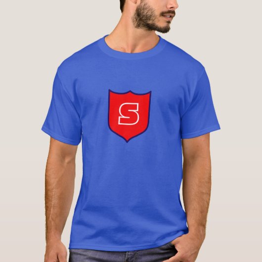 Custom Superheld Changeable Shield Geek T-shirt (Voorkant)