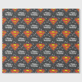 Custom Superman Logo Happy Birthday Cadeaupapier (Vlak)